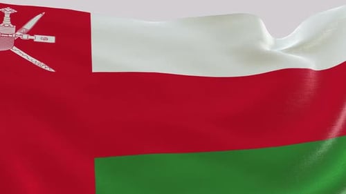 Realistic Oman Flag Waving Seamless Loop