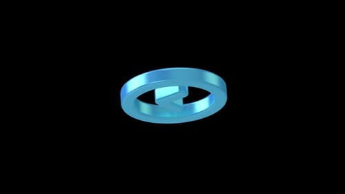 Animated Glossy Blue 3D Left Arrow Circle Icon