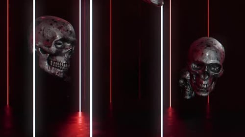 Neon Skull VJ Loop Background