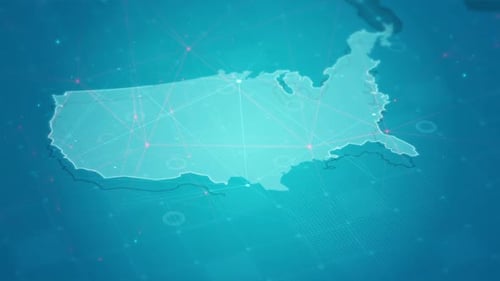 United States Map Digital Network Connection Animation