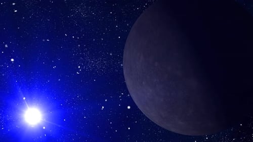 Rotating Planet with Bright Star in Cosmic Space Background Loop