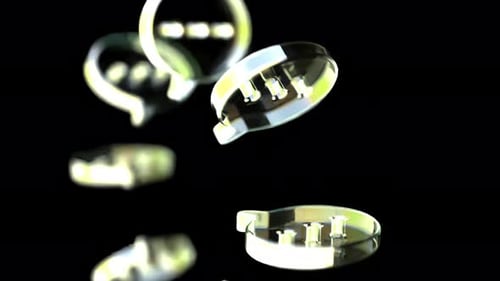 Glass Speech Bubble on Black Bg Able to Loop Endless