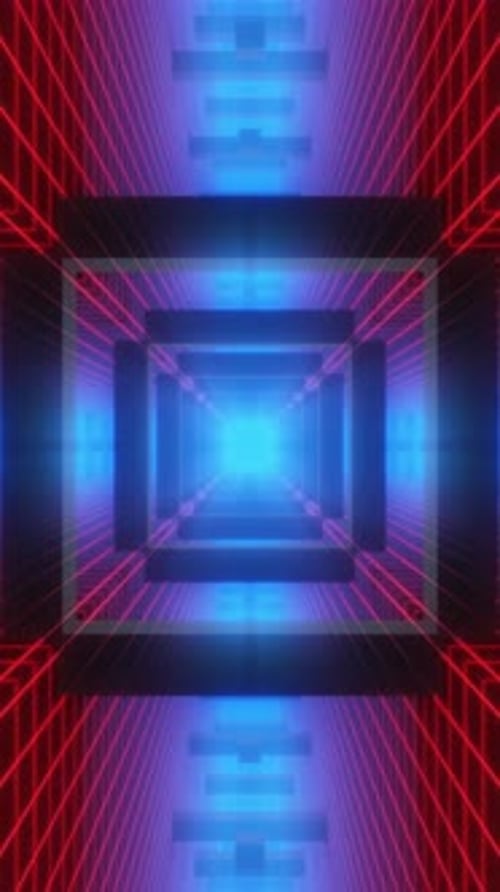 Neon Grid Tunnel 02