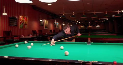 Billiards Game In Club