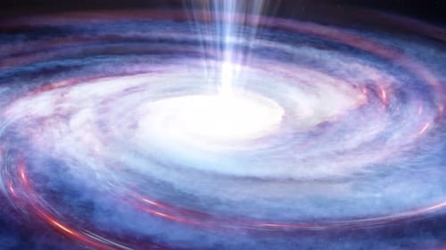 Abstract Cosmic Galaxy Swirl with Central Energy Beam