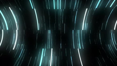 Futuristic Neon Tunnel of Glowing Digital Lines