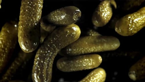 Close Up of Preserved Gherkin Pickles