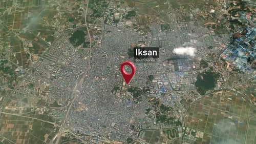 Iksan City Zoom (Corée du Sud) de l'espace à la Terre