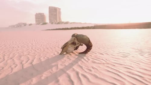 Old Ram Skull on the Beach