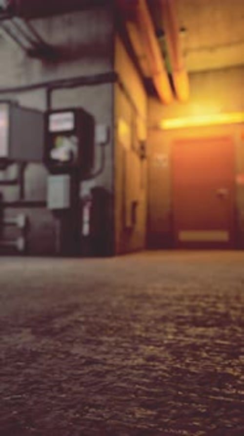 Deserted Underground Parking Lot at Dusk