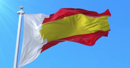 Realistic Waving Flag Animation on Blue Sky