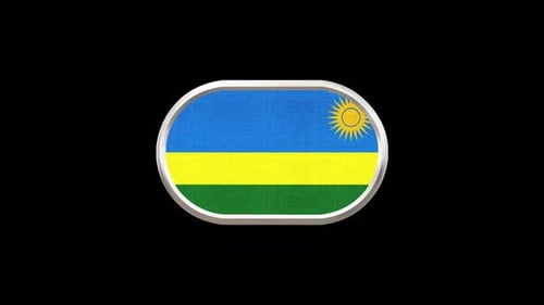 3D Rwanda Flag Oval Spinning Button