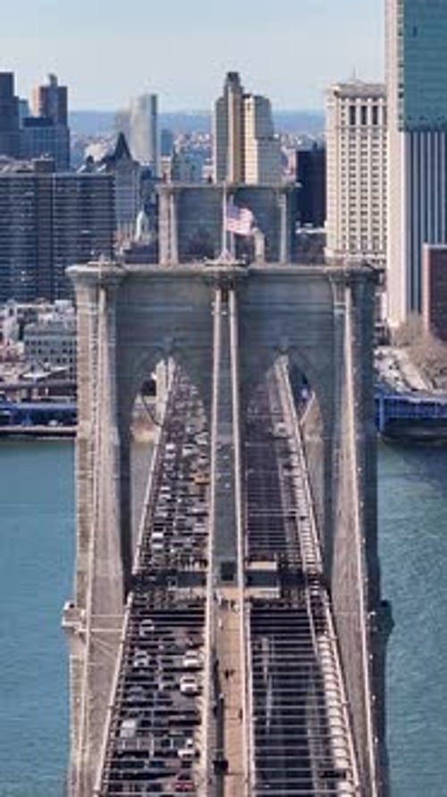 Brooklyn Bridge At Manhattan In New York United States.
