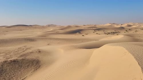 Textured Sand Dunes in the Desert in Abu Dhabi in the Morning
