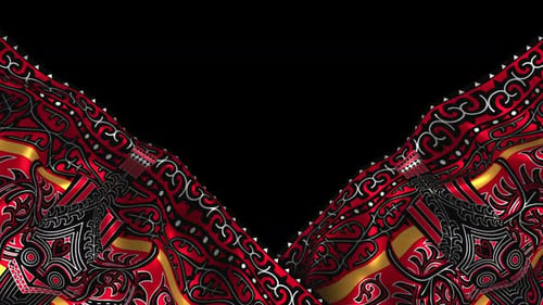 Tissu à motif ethnique en soie indonésien Tribal Gorga Simalungun Batak Toba Ulos Wave Alpha Channel 3