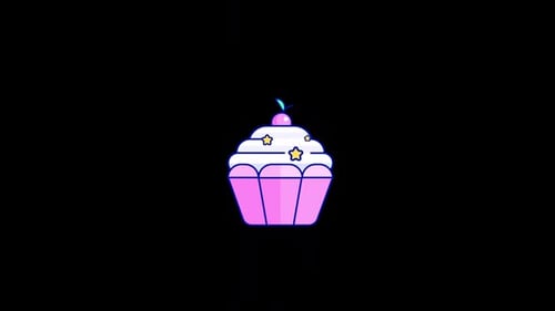 Animated Flat Design Cupcake Reveal