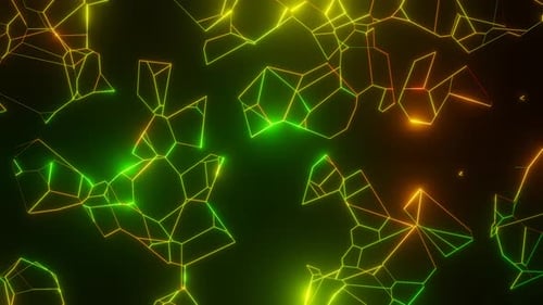 Grüner und orangefarbener abstrakter glühender Musterhintergrund Vj Loop-Animation in 4K