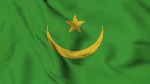Waving Flag of Mauritania Seamless Loop Animation