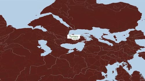 Rotating Map Of Turkey And Ankara