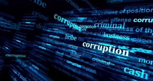 Corruption neon on brick wall loop