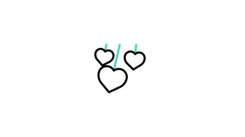 Elegant Minimalist Hanging Hearts Line Art Animation