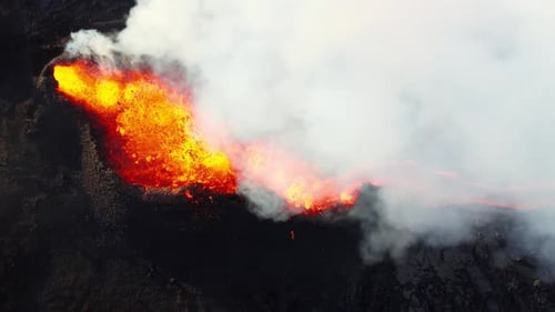Volcano Eruption Flowing Red Hot Lava Erupts From Crater Incredible Natural Phenomena Spectacular