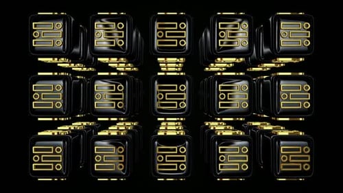 Golden Abstract Geometric Pattern Loop