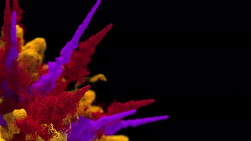 Vibrant Fluid Particle Explosion Reveal