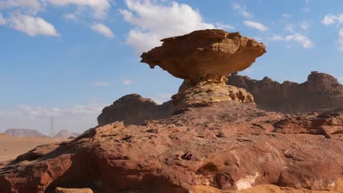 Mushroom Rock in Wadi Rum valley, Jordan