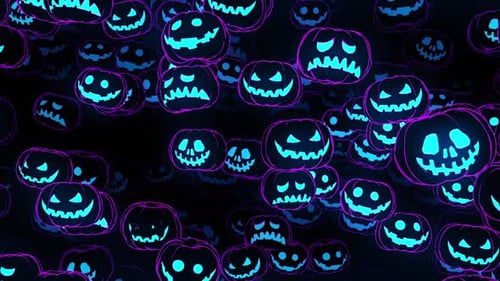 Glowing Halloween Pumpkins Particles