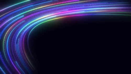 Dynamic Neon Light Trails Loop Background