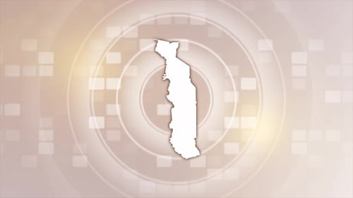 Modern Map Outline Draw of Togo Country