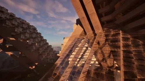 Un rascacielos imponente con una multitud de ventanas que brillan a la luz del sol
