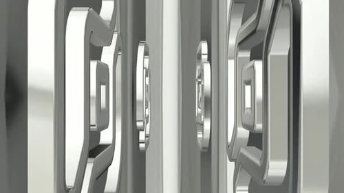 Shiny Silver Metallic Tunnel Opening Transition Loop