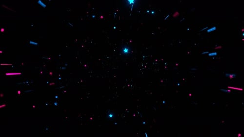 Blue And Pink Movement Through The Shining Star Stream Background Vj Loop In 4K
