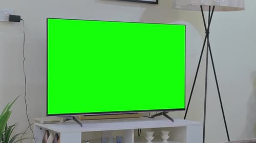 Green Chroma Key Screen of Television
