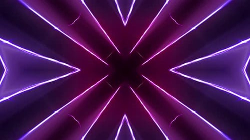 Neon Geometric Light Kaleidoscopic Abstract Background