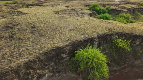 Aerial footage revealing the stunning canyon and arid landscape of the tatacoa desert in colombia