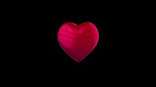 Rotating 3D Velvet Red Heart Animation