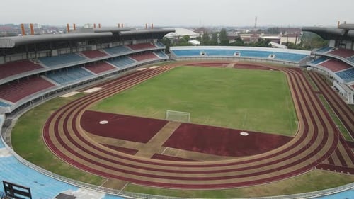 Aerial view of Landmark Stadium Mandala Krida Yogyakarta, Indonesia