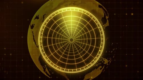 Futuristic Digital Earth Globe With Radar Scan