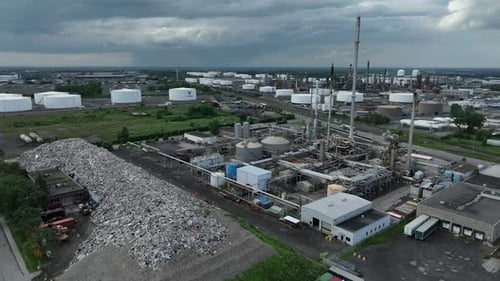 Recycling plant aerial montreal industrial_1
