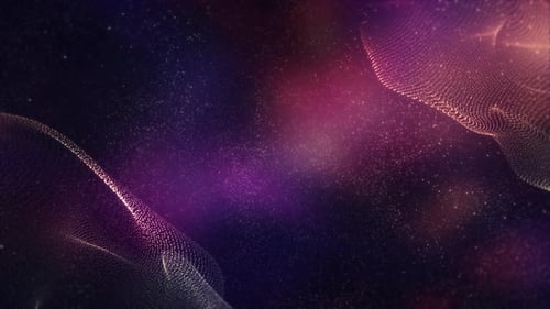 Purple Abstract Particle Wave Animation – Futuristic Glitter Background Loop - 4K