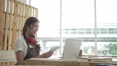 Carpenter work at workshop.