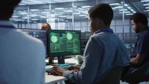 Cybersecurity Team Monitoring Security Incidents Affecting Data Center