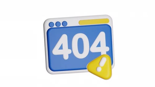 Stylized 3D 404 Not Found Error Page Animation