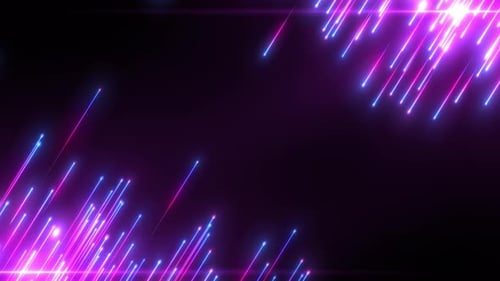 Abstract digital background with glowing neon particles flying upward. movement of a stream of glow