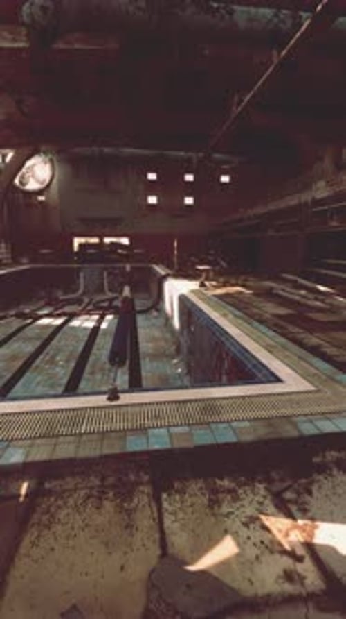 Abandoned Building With Empty Swimming Pool