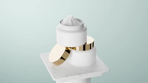 Minimalist Beauty Product Cream Jar Packaging Showcase