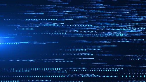 Abstract blue digital background. Visualization of big data particle flow or network connection. 4K